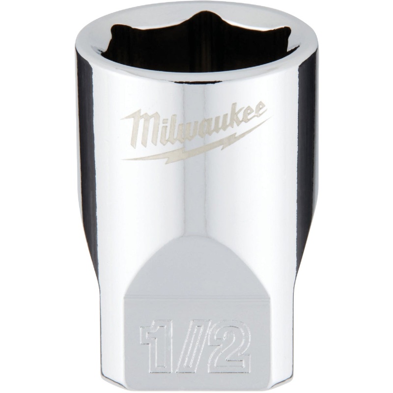 Milwaukee 1/4 In. Drive 1/2 In. 6-Point Shallow Standard Socket with FOUR FLAT Sides