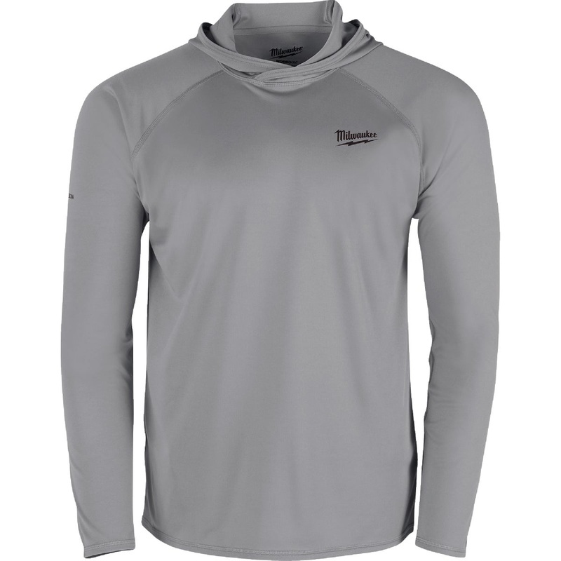 Milwaukee Workskin 2XL Gray Hooded Men's Sun Shirt