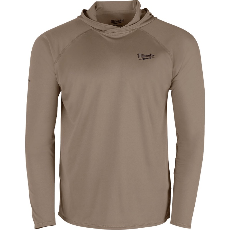 Milwaukee Workskin Large Sandstone Hooded Men's Sun Shirt