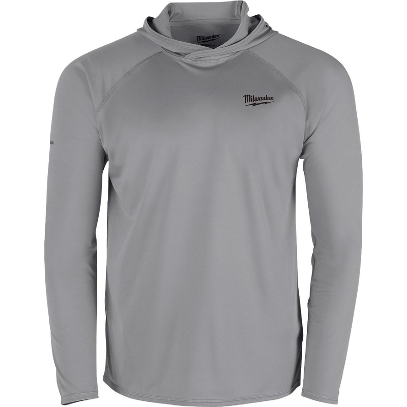 Milwaukee Workskin XL Gray Hooded Men's Sun Shirt