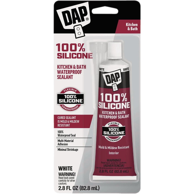 DAP 2.8 Oz. White  100% Silicone Kitchen & Bath Sealant