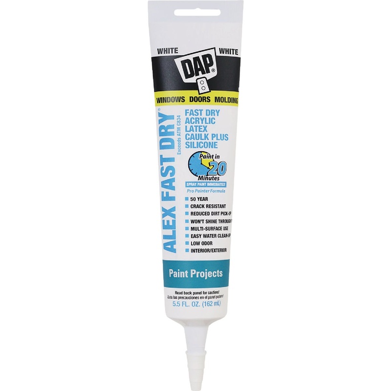 Dap Alex Fast Dry 5.5 Oz. White Siliconized Acrylic Latex Caulk