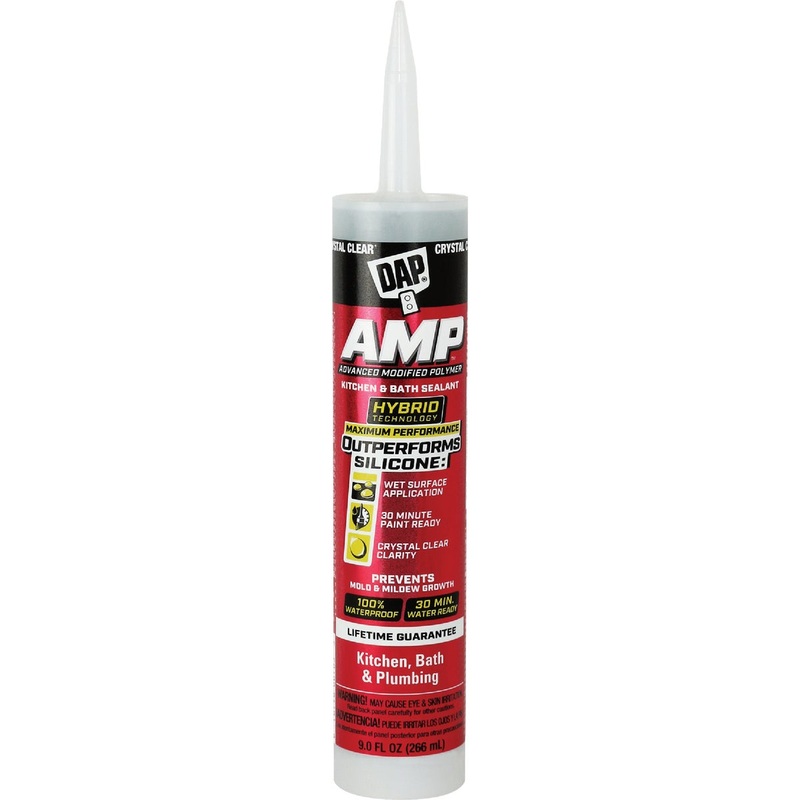 DAP AMP 9 Oz. Advanced Modified PolymerKitchen, Bath & Plumbing Sealant, Crystal Clear