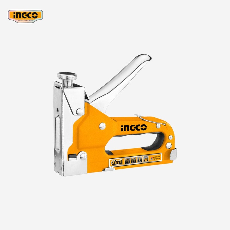 Ingco 3 in 1 Staple Gun Tucker Tacker Stapler HSG1405
