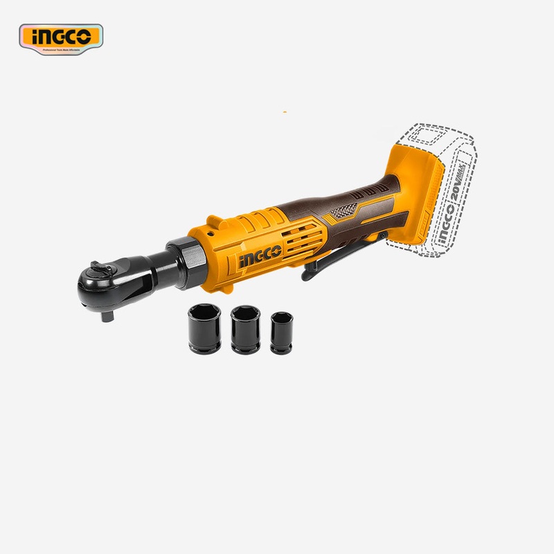 Ingco Ingco Lithium-Ion Drive Ratchet 20V Square Drive: 9.53mm (3/8") CDRLI2060151 P20S ING-CT