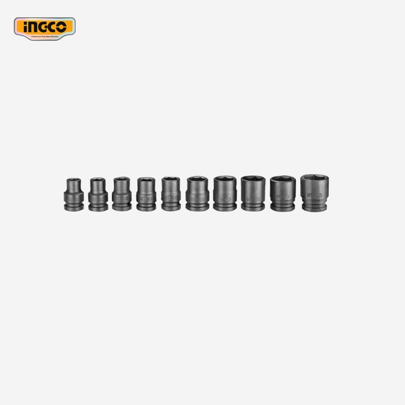 Ingco 10Pcs 1/2 Inch Industrial Impact Driver Socket Set HKISSD12101