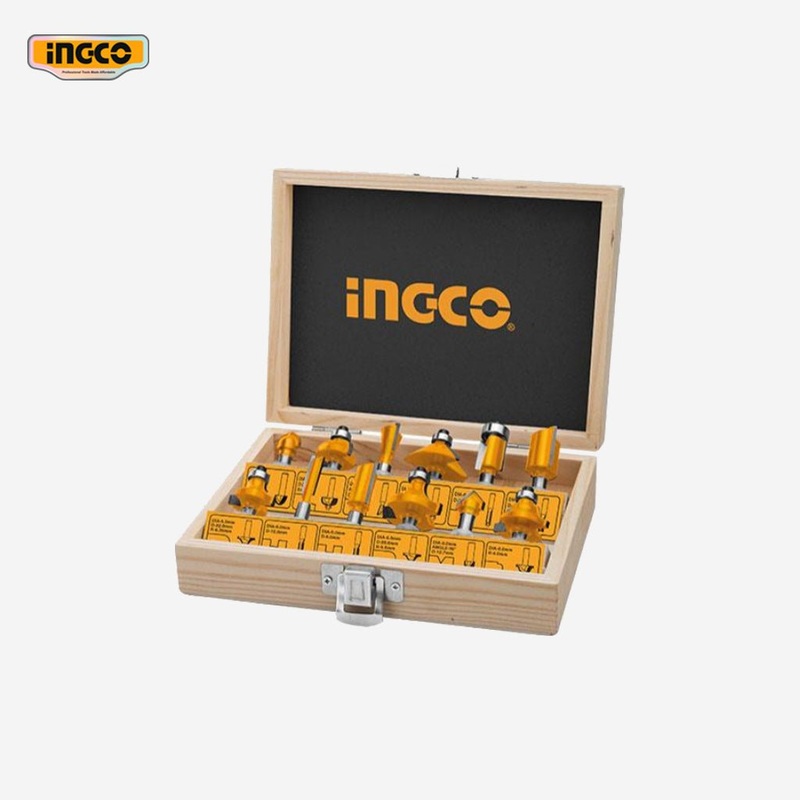 Ingco 12 Pcs Router Bits 1/4-Inch AKRT12141