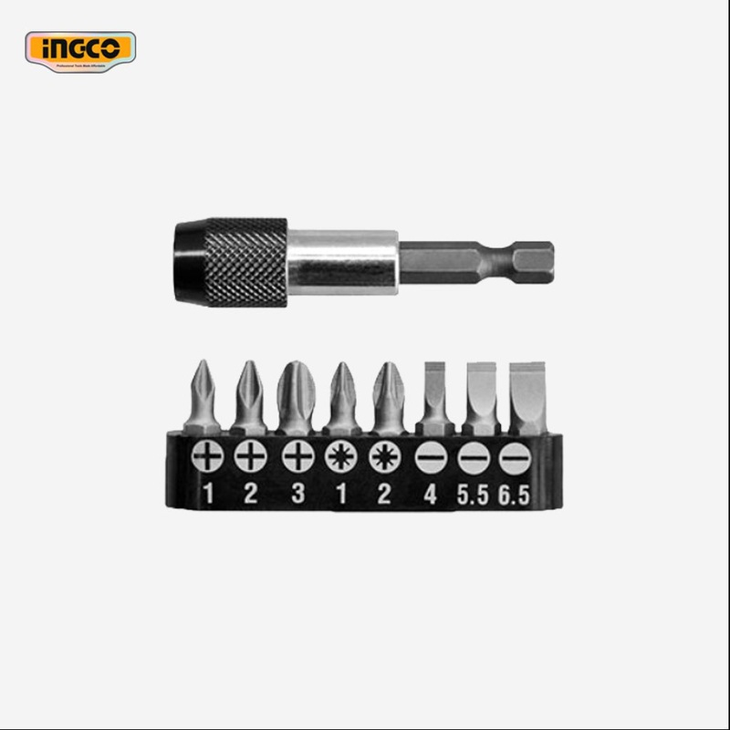Ingco 9 Pcs Screwdriver Bits Set Quick Release Holder AKSD0071