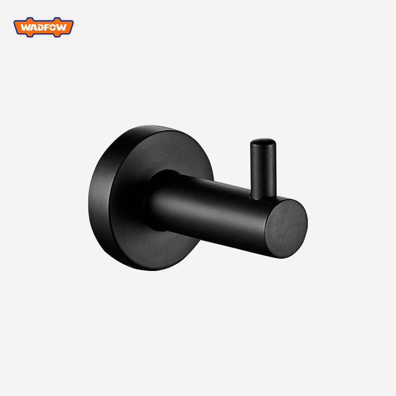 Wadfow  Matte Black & Chrome Plated Zinc Alloy Bathroom Robe Hook