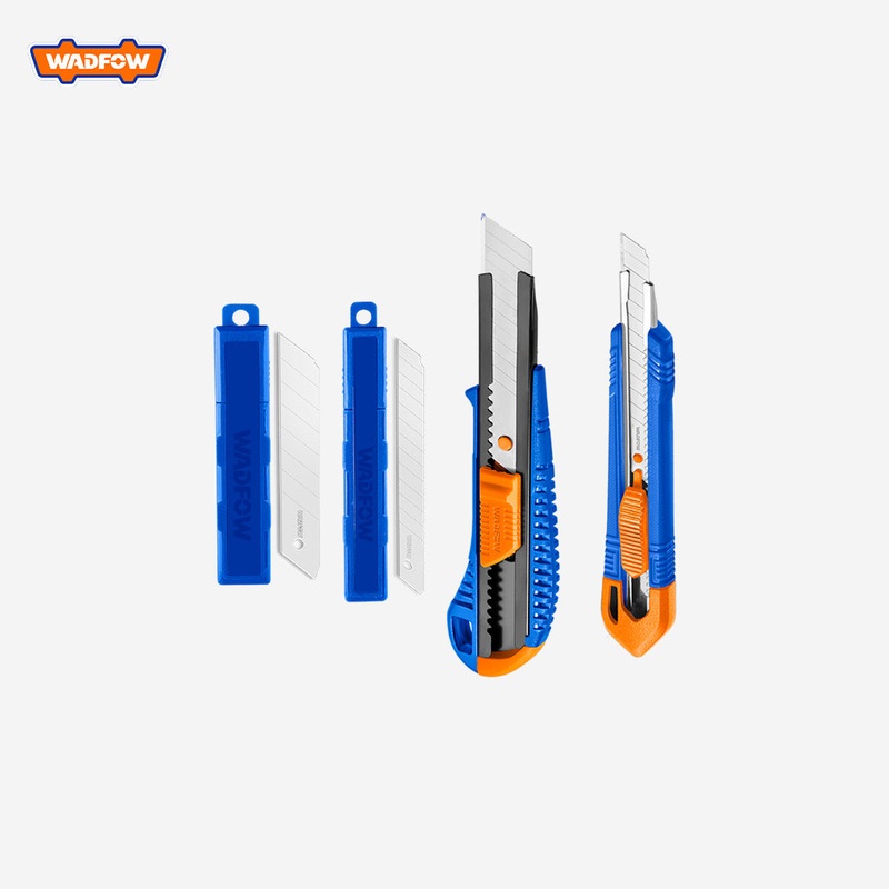 Wadfow Set of 4 PCS Snap-Off Blade Knife Set (10Pcs/Set 9x80mm | 10Pcs/Set 18x100mm blade) WSK2204