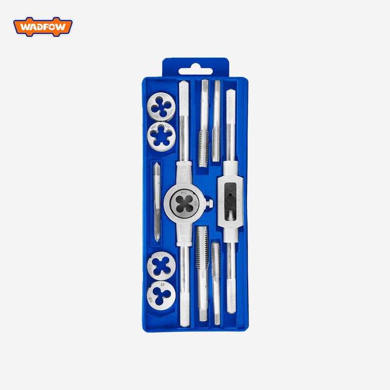 Wadfow Tap And Die Set Wrench Reamer Tools 12Pcs.