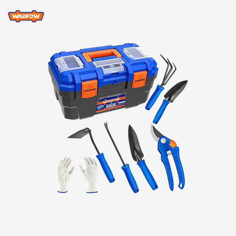 Wadfow 8Pcs Household Tools Set With 16" Plastic Tool Box