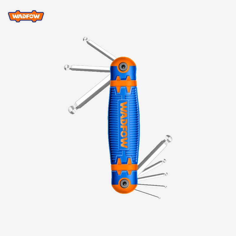 Wadfow 8Pcs Portable Pocket Ball Point Hex Key Ring Wrench Set