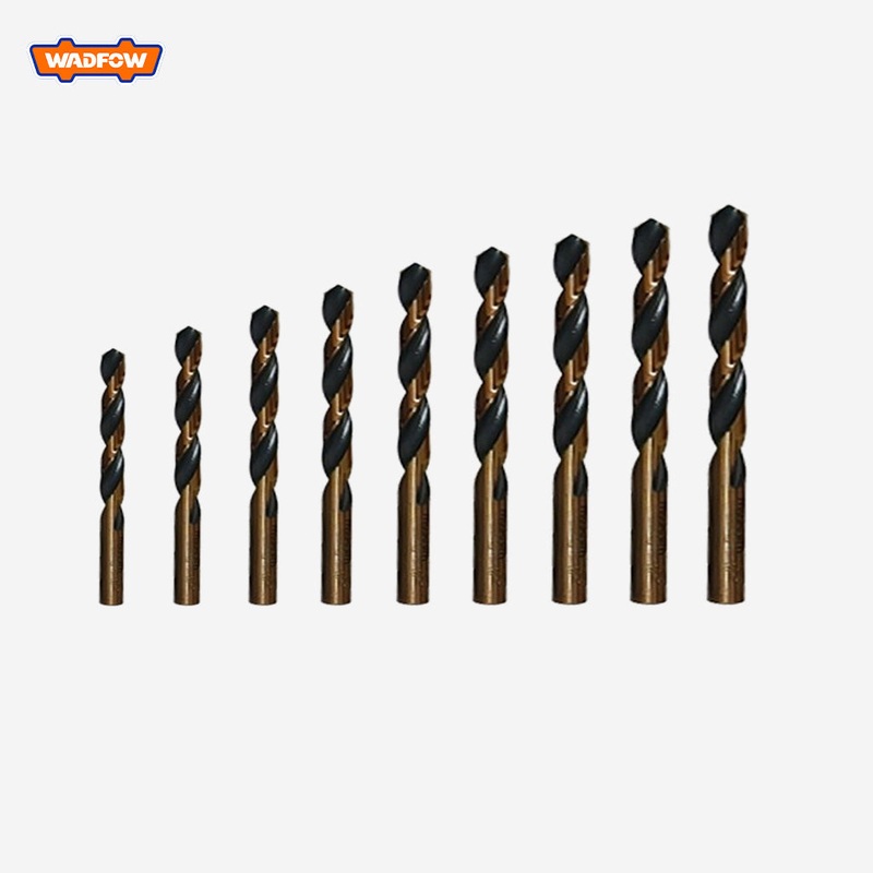 Wadfow 9pcs HSS Drill Bit Set 2mm to 10mm Impact Drill Bit Set for Metal Drilling, Brick