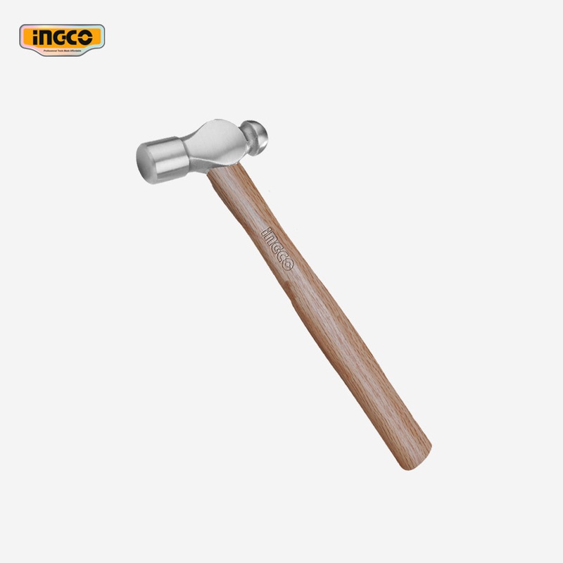 Ingco Wooden Ballpein Hammer 48oz No.45 Carbon Steel HBPH04048