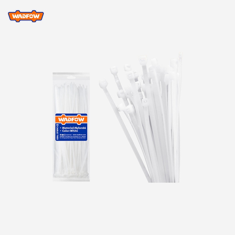 Wadfow 100pcs Multipurpose Nylon Cable Ties Self Locking Zip Ties Cable 2.5, 3.6, 4.8mm