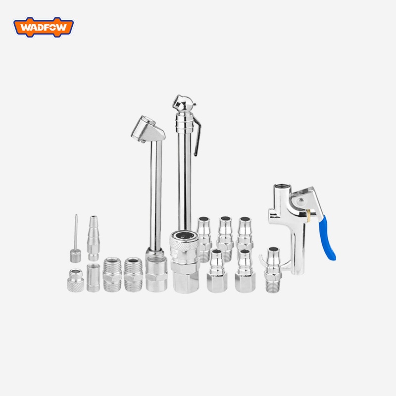 Wadfow 17 Pcs/set Nitto Type Optional Size: 1/4" Quick Coupler Air Gun Set WQP9423