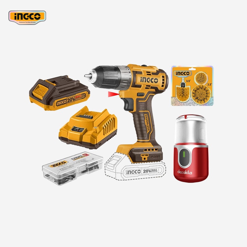 Ingco Ingco P20S 20V Lithium-Ion Cordless Drill w/ Coffee Grinder COSLI23064 ING-PT