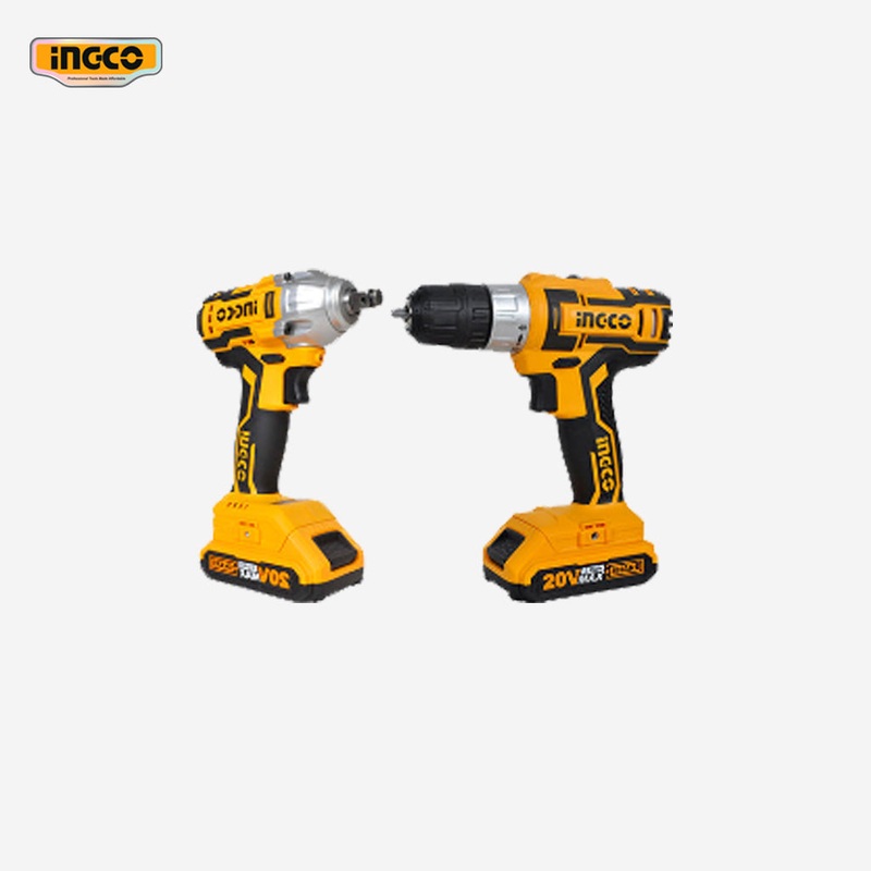 Ingco P20S 20V Lithium-Ion Cordless Combo Kit Cordless Drill & Impact Wrench CKLI2007