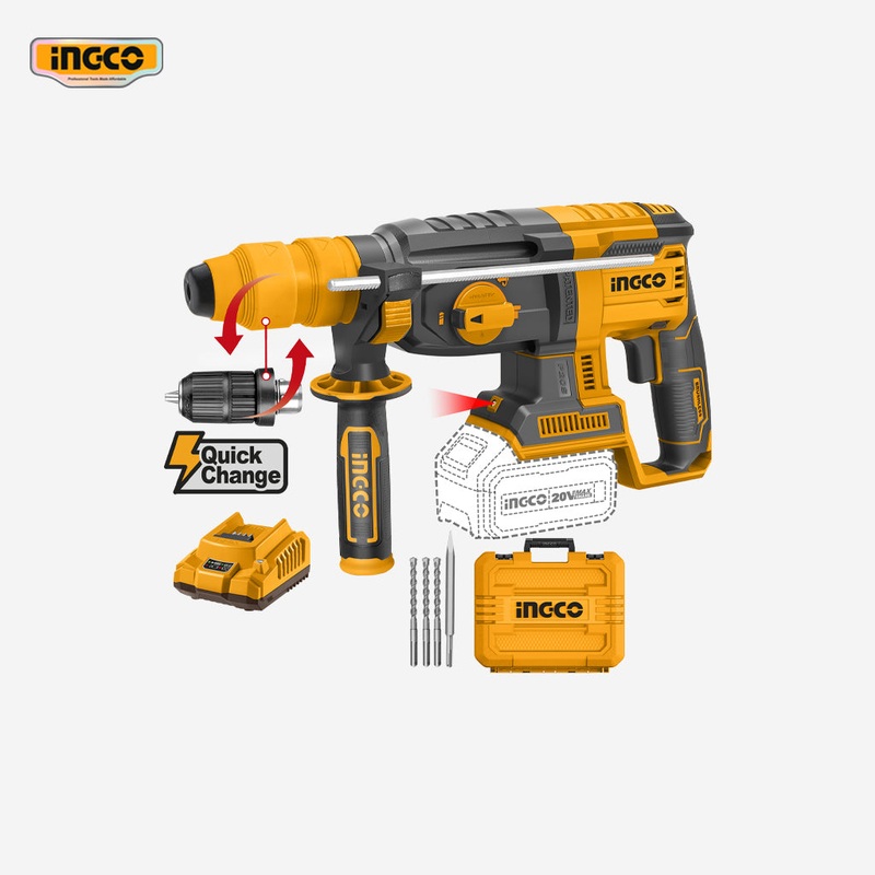 Ingco P20S 20V Lithium-Ion Cordless Rotary Hammer CRHLI202289