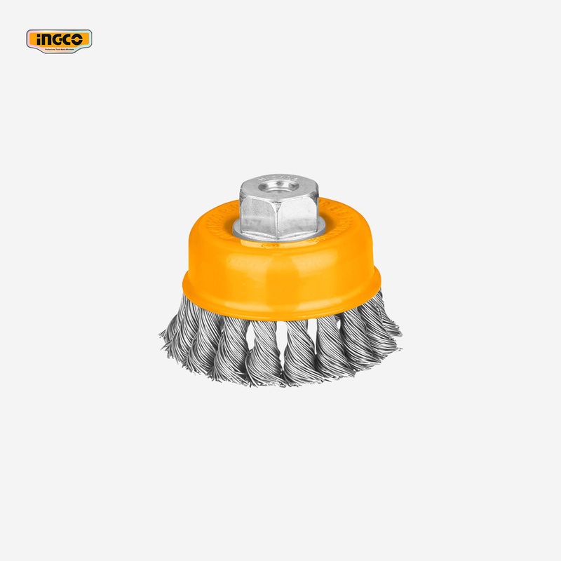 Ingco Cup Brush Twisted Wire with Nut 75mm M10 x 1.5 WB20752