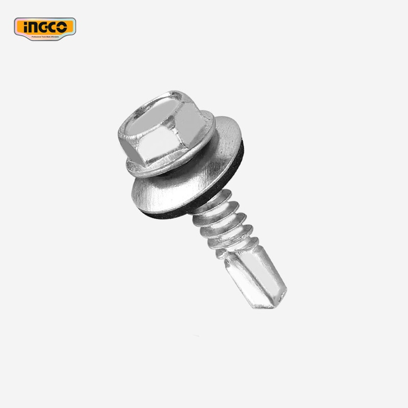 Ingco Hex Self Drilling Screw with Rubber Washer HWSS6302521