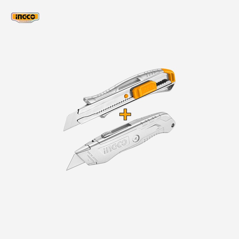 Ingco 22 Pcs 180mm (7 Inch) Aluminum Utility Knife Cutter Set HUK180225