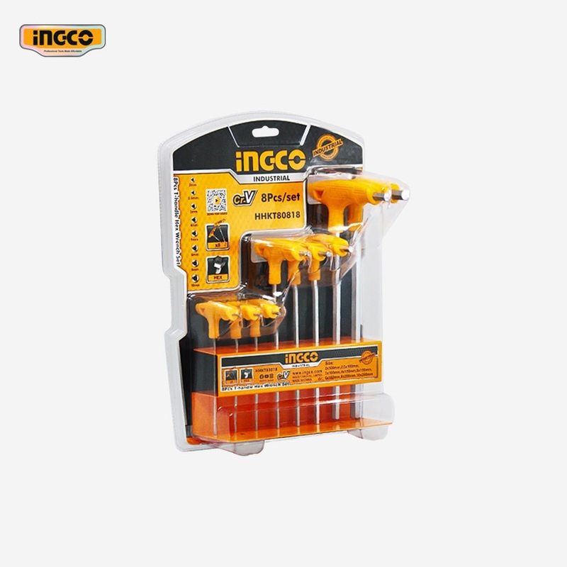 Ingco 8 Pcs T-Handle Hex Wrench Set HHKT80818