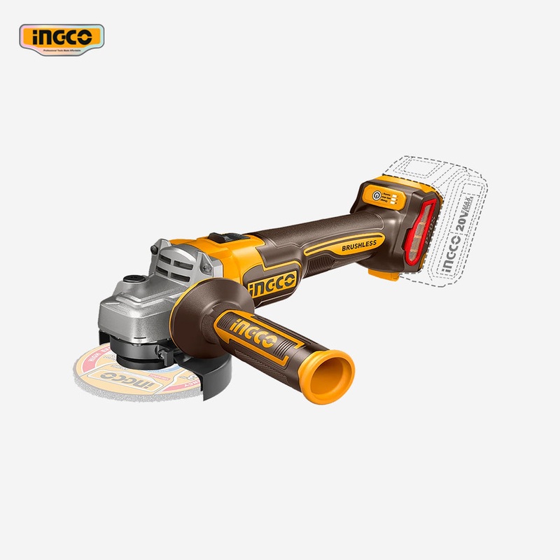 Ingco Ingco Brushless Motor Lithium-Ion Cordless Angle Grinder 20V P20S CAGLI21104 ING-CT
