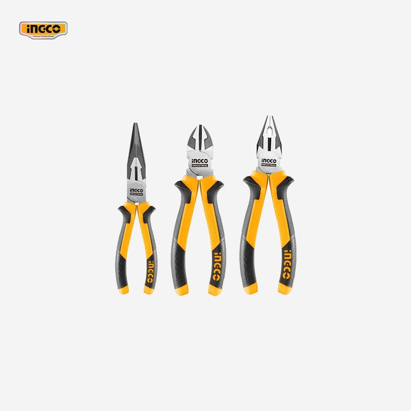 Ingco 3Pcs / Set CRV Pliers Set Long Nose Combination Plier Cutting Plier HKPS28318