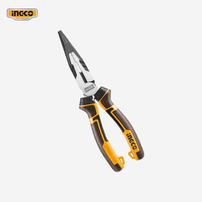 Ingco 8 Inches High Leverage Bent Nose Pliers Cr-V Steel Material HHBNP28201