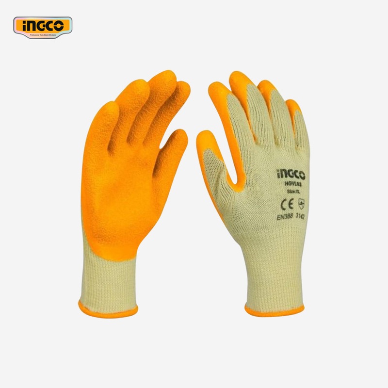 Ingco Industrial High Grade T/C Shell Textured Palm Latex Gloves HGVL03