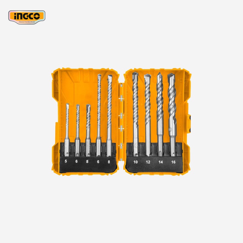 Ingco 9pcs SDS Plus Hammer Drill Bits Set for Concrete AKDL30901