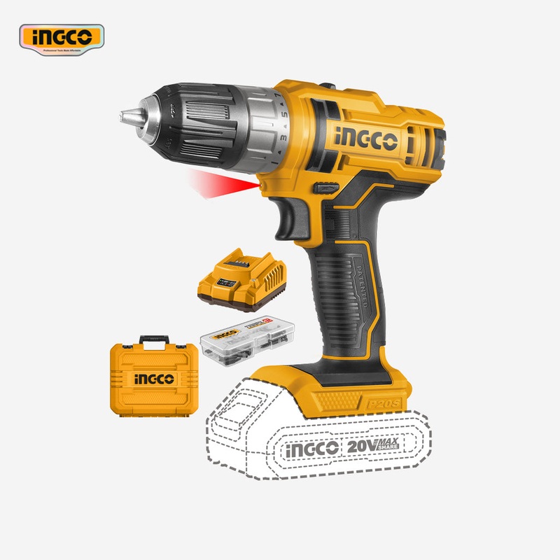 Ingco Ingco P20S 20V Lithium-Ion Cordless Drill (Super Select) CDLI200528 ING-CT