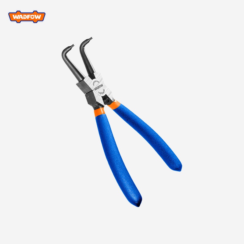 Wadfow 7inch/180mm Bent Head Internal Circlip Pliers w/ Plastic Handle PP Hanger WPL9C74