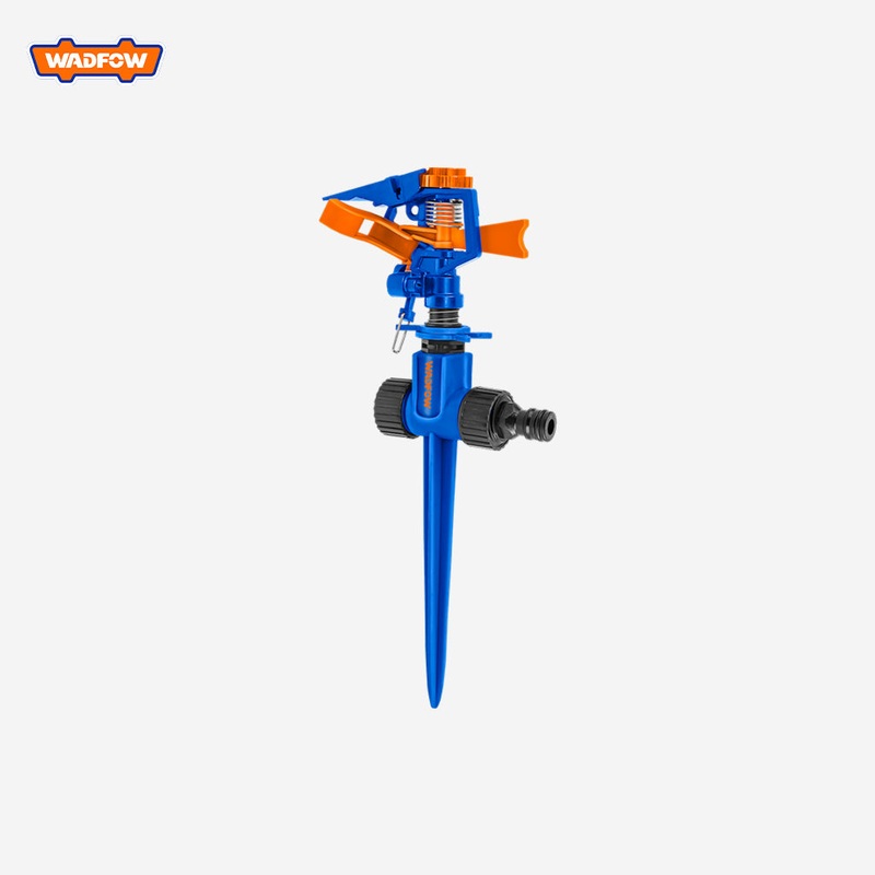 Wadfow  WNE3E34 Plastic Auto Gear Sprinkler Plastic Pulsating Sprinkler with 2-way Plastic Spike