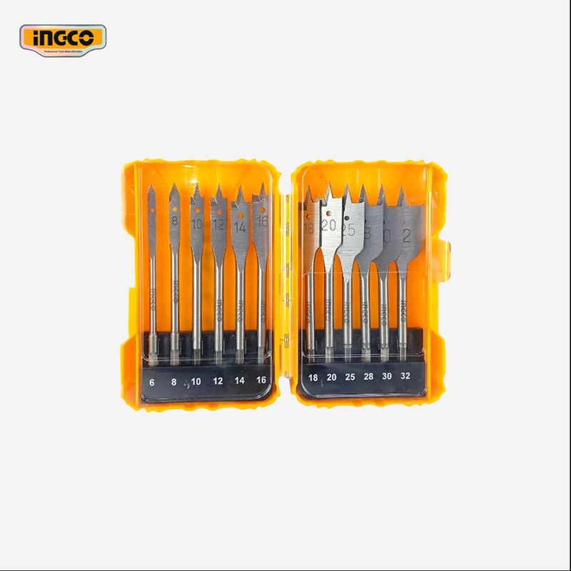 Ingco 12 Pcs Flat Wood Drill Bits Set AKDL1201