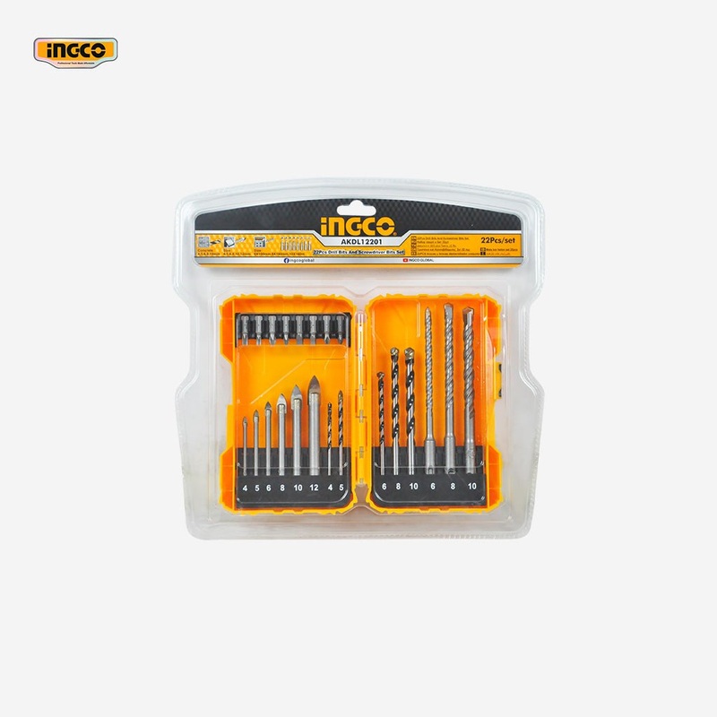 Ingco 22 Pcs Drill Bits And Screwdriver Bits Set AKDL12201