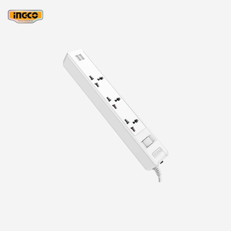 Ingco 3 Way Extension Cord Cable Wire Universal Socket with USB HES13041VSB