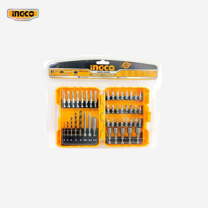 Ingco 45 Pcs Torsion Screwdriver Bits Set  AKDL24501