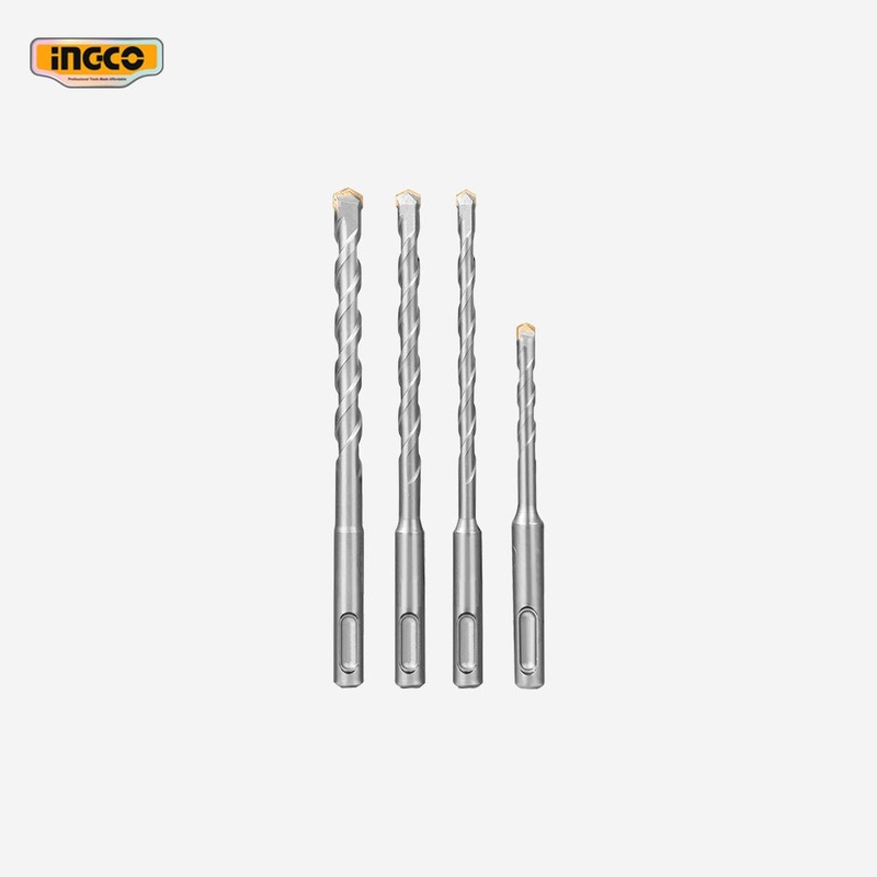 Ingco 4Pcs Hammer Drill Bits Set for Concrete Drilling AKDB2055