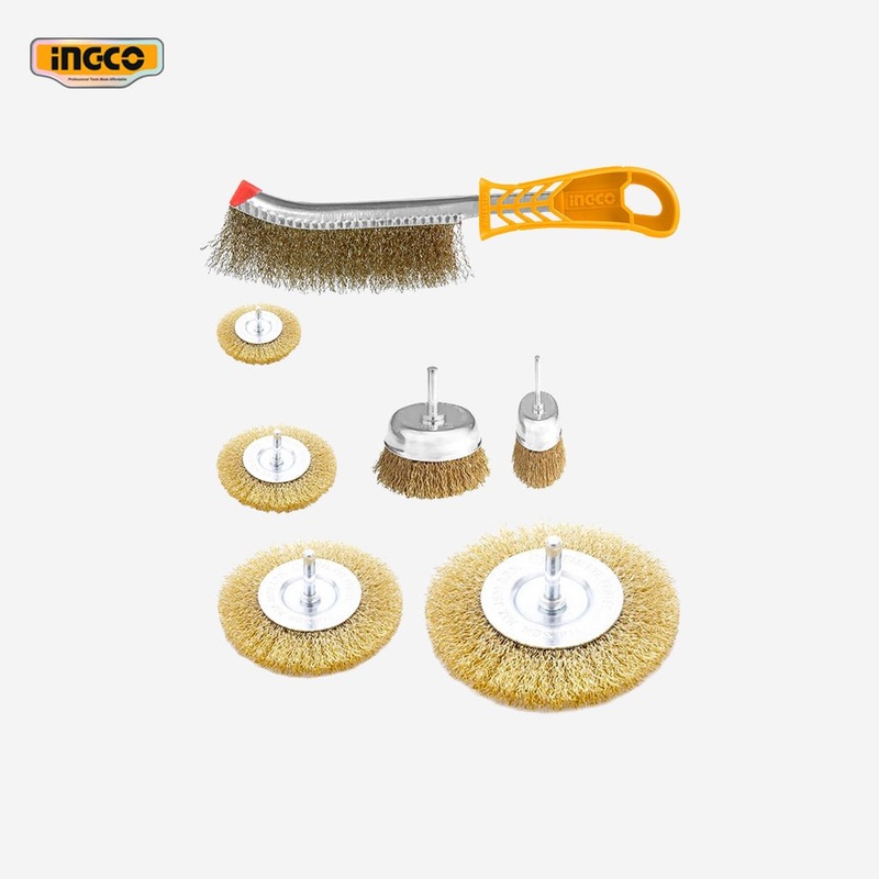 Ingco 7 Pcs Wire Cup & Wire Wheels Brush Set WB10071
