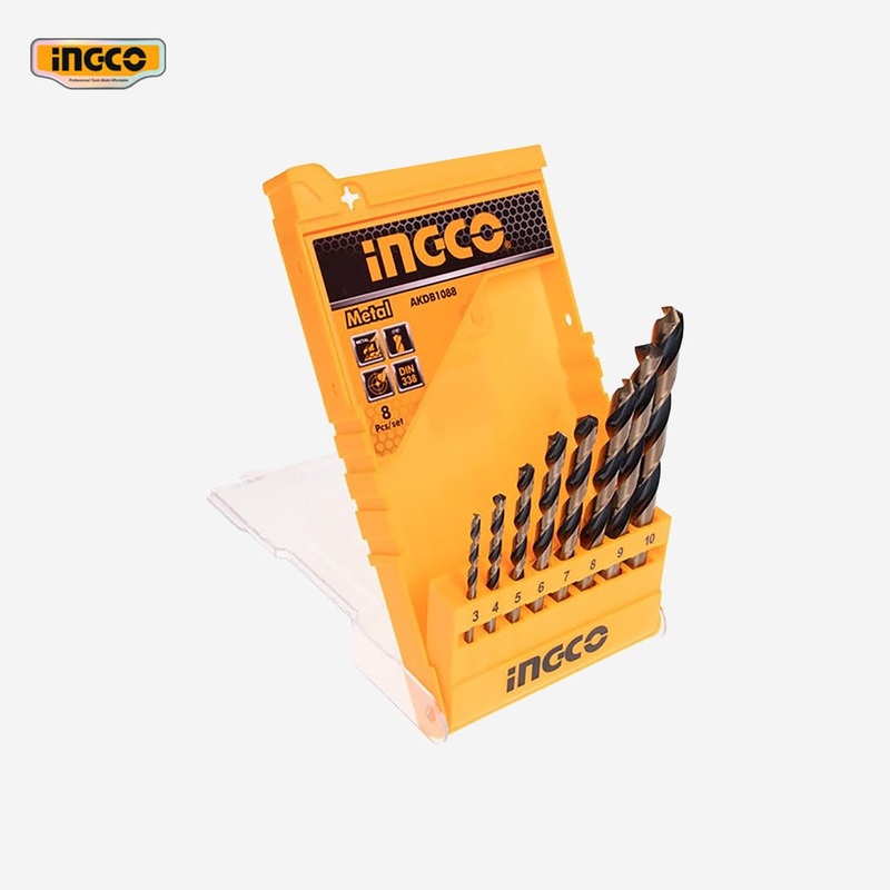 Ingco 8 Pcs HSS Twist Drill Bits AKDB1088